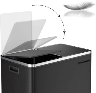 SONGMICS Odpadkový kôš na triedený odpad 2 x 30 L čierny obr-4