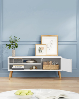 VASAGLE TV stolík SCANDI 120 cm biely obr-4