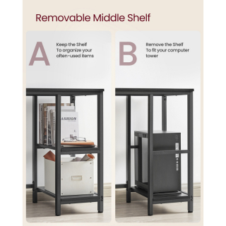 VASAGLE PC stôl rohový priemyselný 138 x 138 cm čierny obr-4