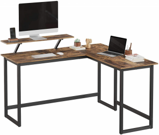 VASAGLE Rohový PC stôl industriálny s policou 140 x 130 x 89 cm obr-3