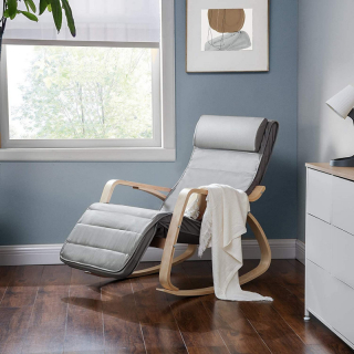 SONGMICS Hojdacie čalúnené kreslo sivé obr-4