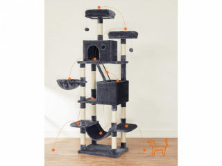 FEANDREA Škrabadlo pre mačky, strom 206 cm tmavosivé obr-3