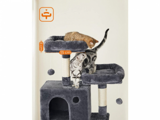 FEANDREA Škrabadlo pre mačky, strom 206 cm tmavosivé obr-4