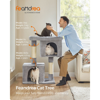 FEANDREA Škrabadlo pre mačky 101 cm svetlosivé obr-2