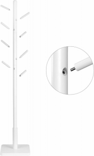 VASAGLE Drevený vešiak na oblečenie biely 175 cm obr-1