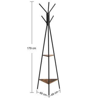SONGMICS Vešiak na kabáty voľne stojace, dve police obr-4