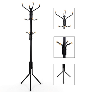 SONGMICS Kovový vešiak na oblečenie 182cm čierny obr-4