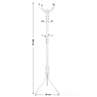 SONGMICS Kovový vešiak na oblečenie 182cm biely obr-4