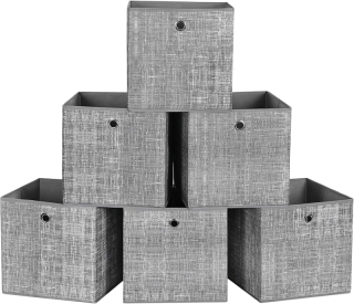 SONGMICS Skladací úložný box sivý 6 ks obr-1