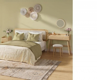 VASAGLE Toaletný stolík so zrkadlom BOHO 3 zásuvky obr-3