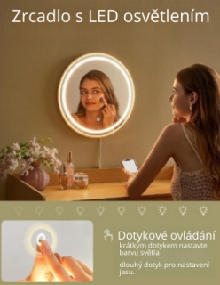 VASAGLE Toaletný stolík so zrkadlom BOHO 3 zásuvky obr-4