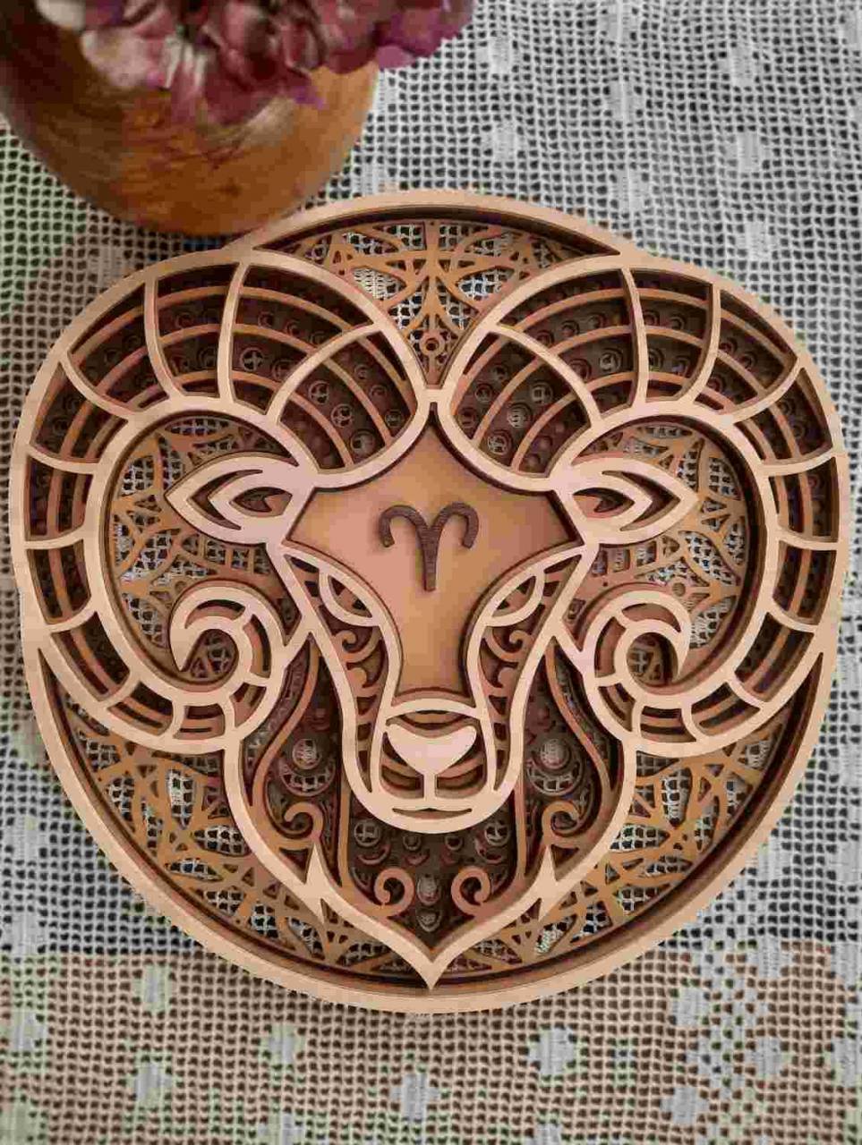 Baran - Drevená dekorácia Znamenie zverokruhu / Aries