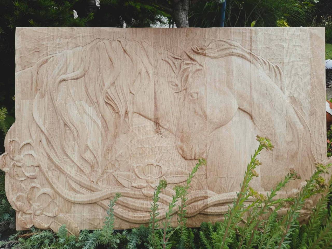 Drevený obraz - Kone