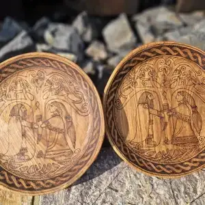 Svadobný tanier - Viking - Viking wedding wooden plate