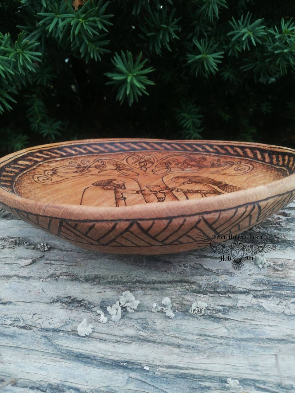 Svadobný tanier - Viking - Viking wedding wooden plate