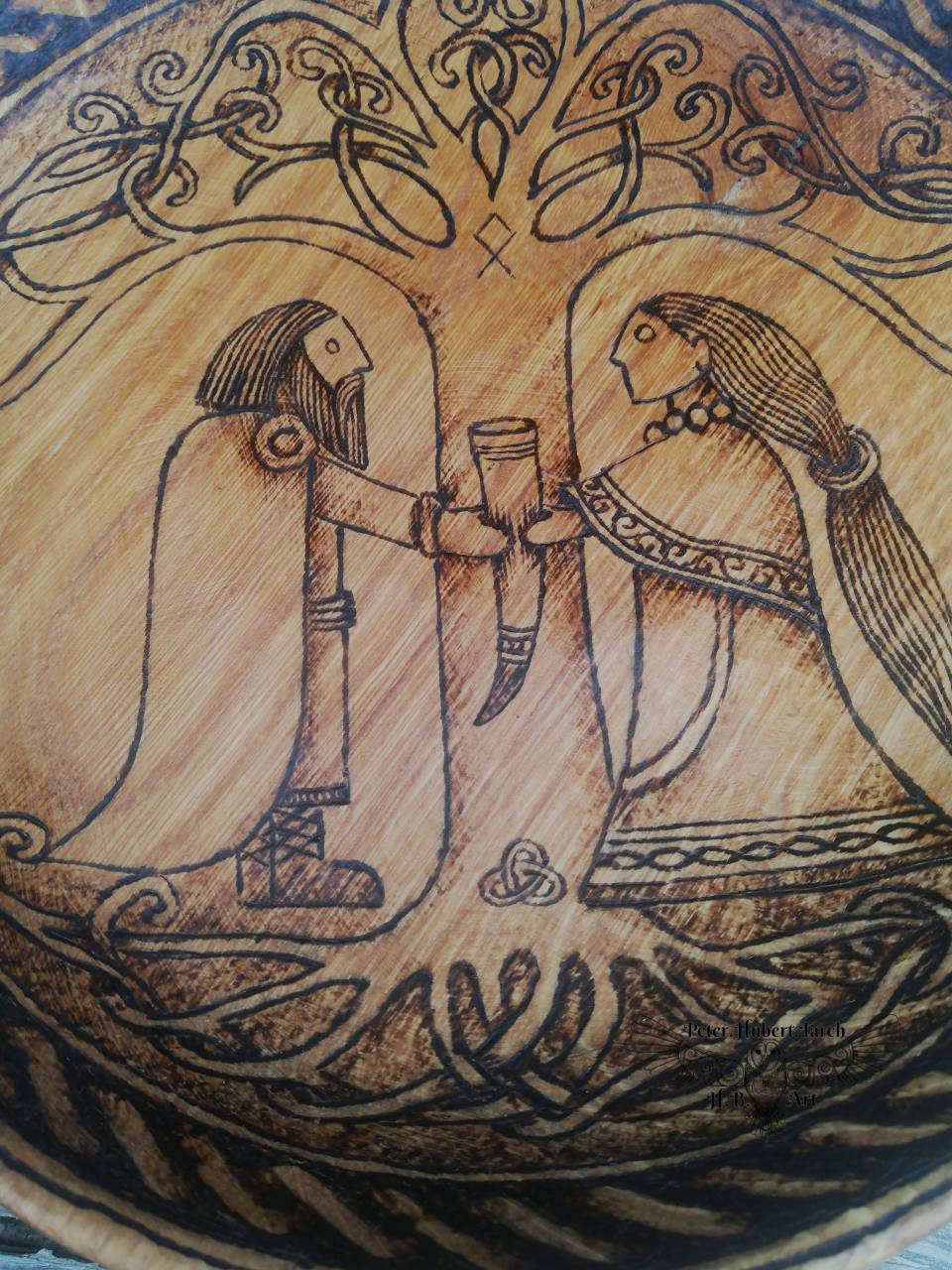 Svadobný tanier - Viking - Viking wedding wooden plate