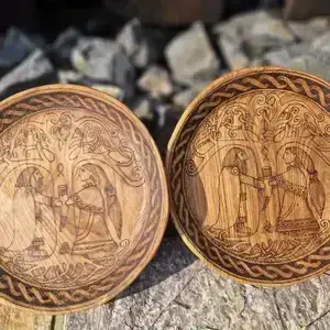 Svadobný tanier - Viking - Viking wedding wooden plate