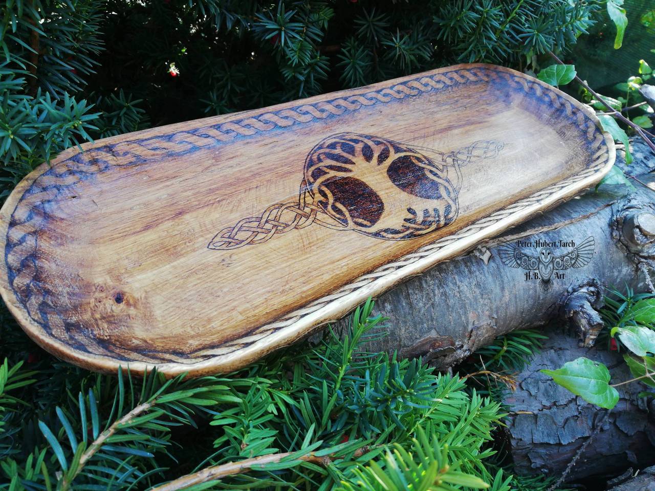 Keltská miska - Strom života - Celtic large wooden bowl